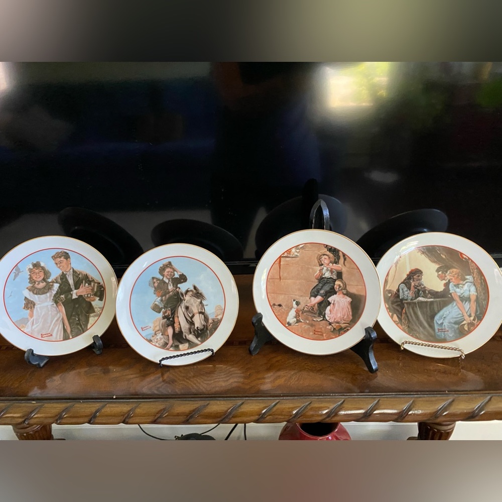 Norman Rockwell commemorative plates, young love series.